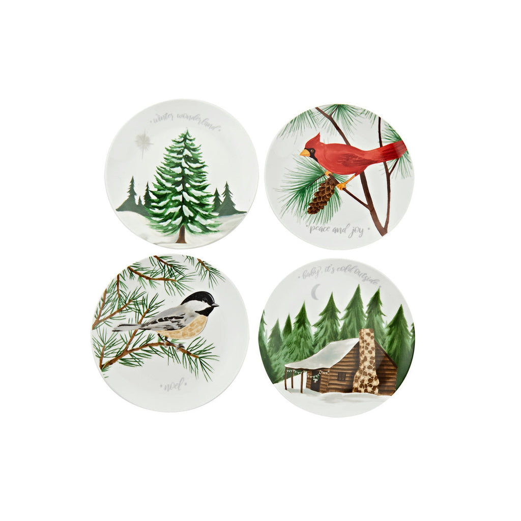 Winter Forest Appetizer Plates, Set of 4 godinger