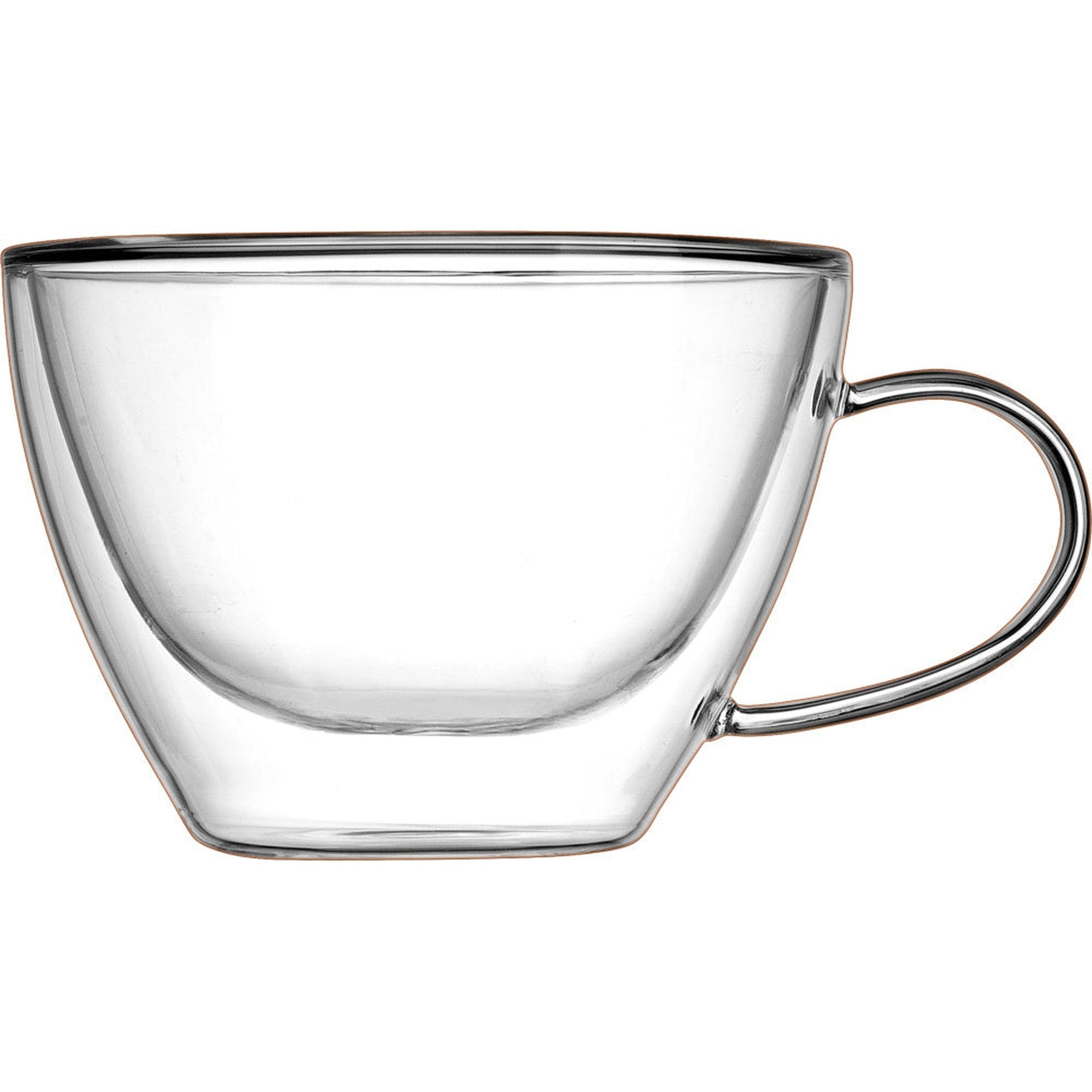 Godinger Double Wall Cappuccino Coffee Mug Glass - Set of 2