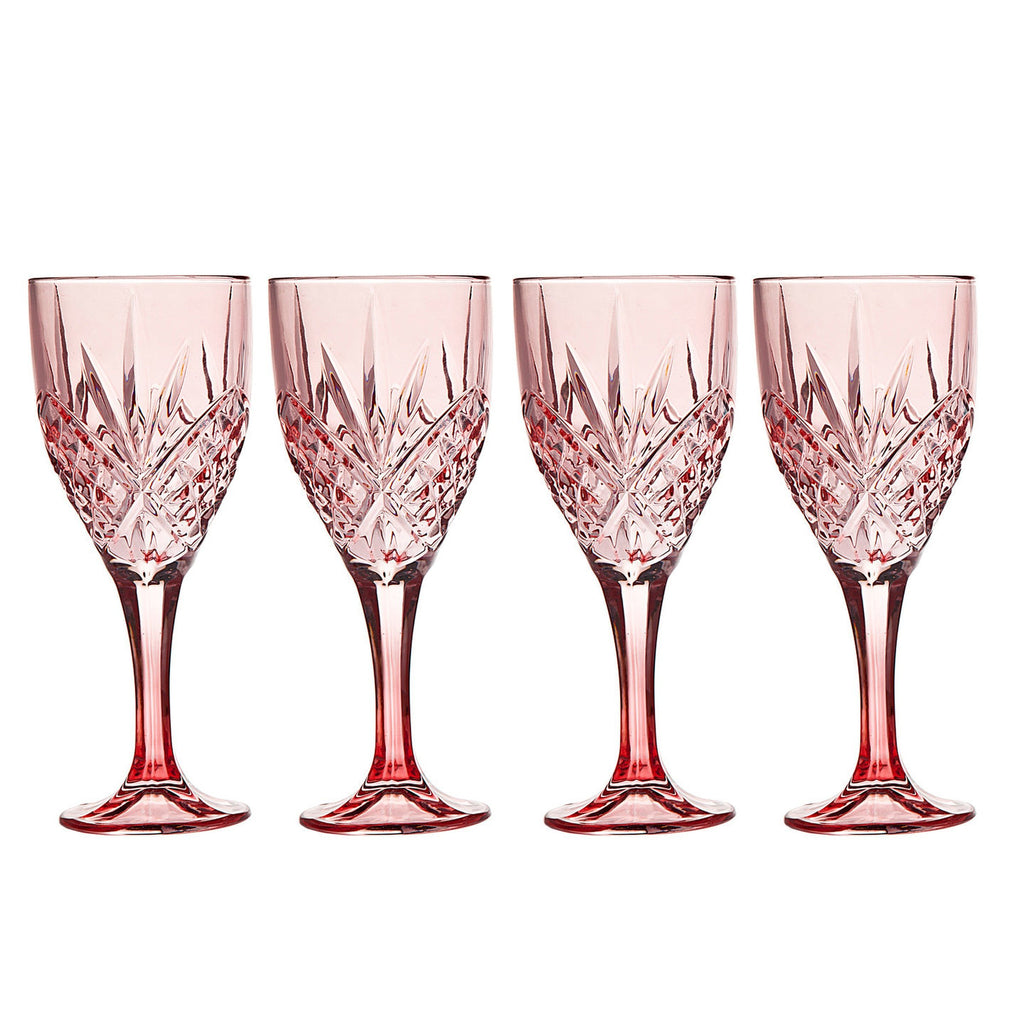 Dublin Crystal Blush Goblet Glass, Set of 4 godinger