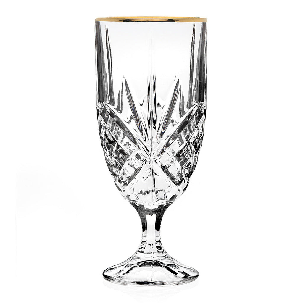 Dublin Crystal Gold Rim Ice Tea Glass, Set of 4 godinger