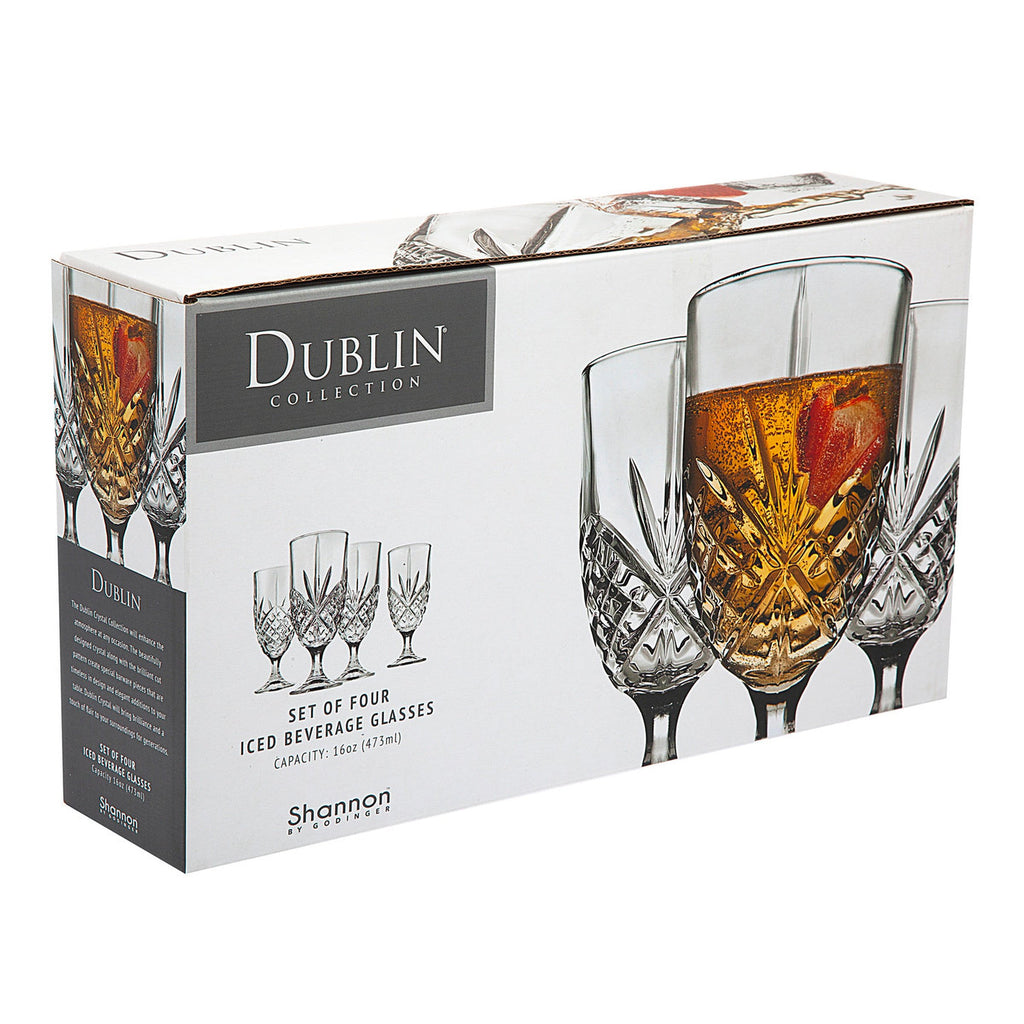 Dublin Crystal Ice Tea Glass, Set of 4 godinger