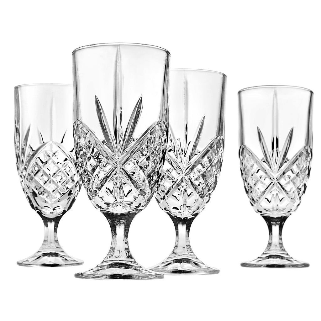 Godinger Tall Beverage Glasses Collins All Purpose Drinking Glasses- Dublin  Collection, SET OF 4