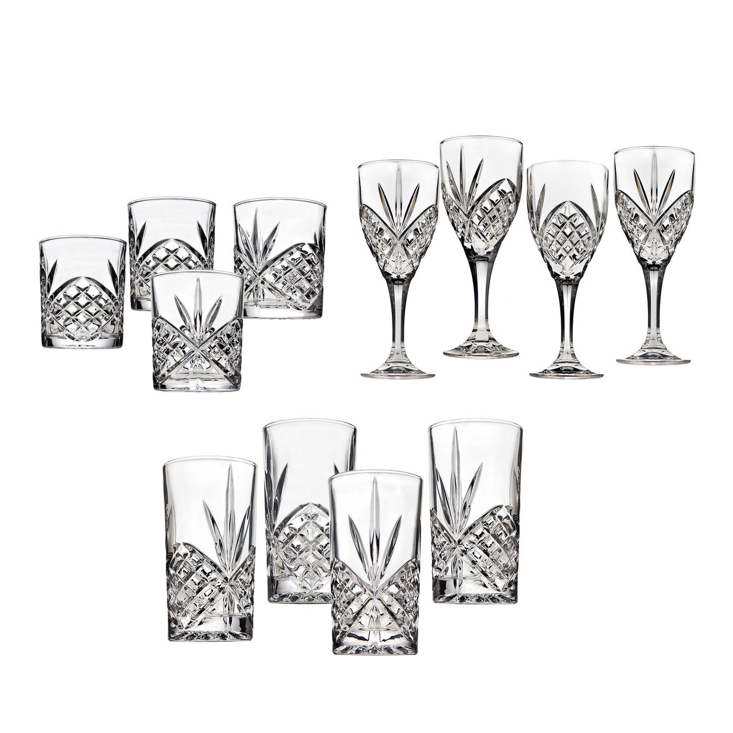 Pulse 12-Piece Double Old Fashioned & Cooler Glass Set