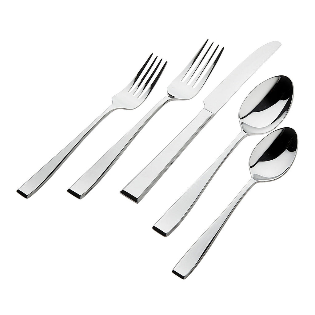 Chisel Mirrored 18/0 Stainless Steel 20 Piece Flatware Set, Service For 4 godinger