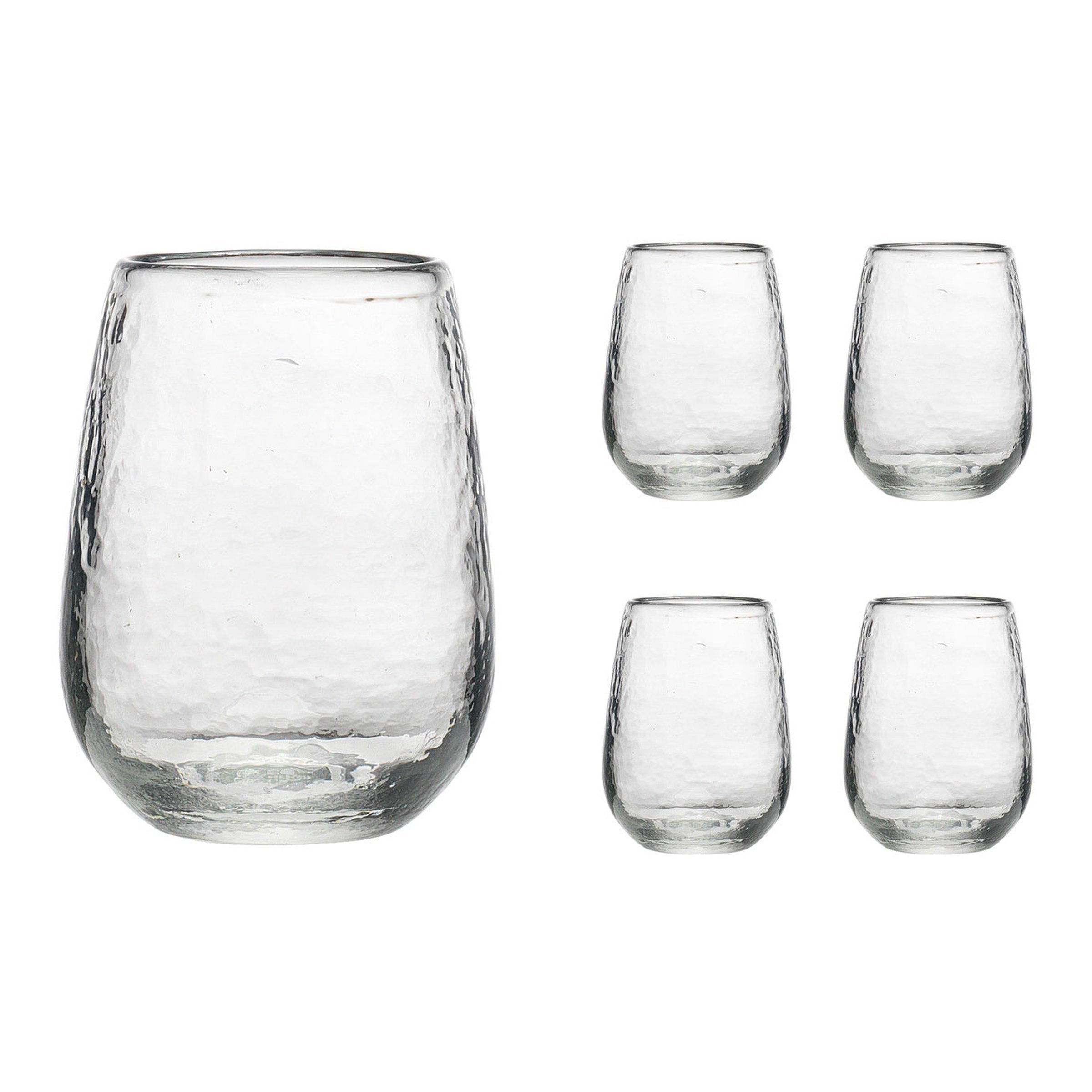 Hammered Handcrafted Stemless Champagne Flutes