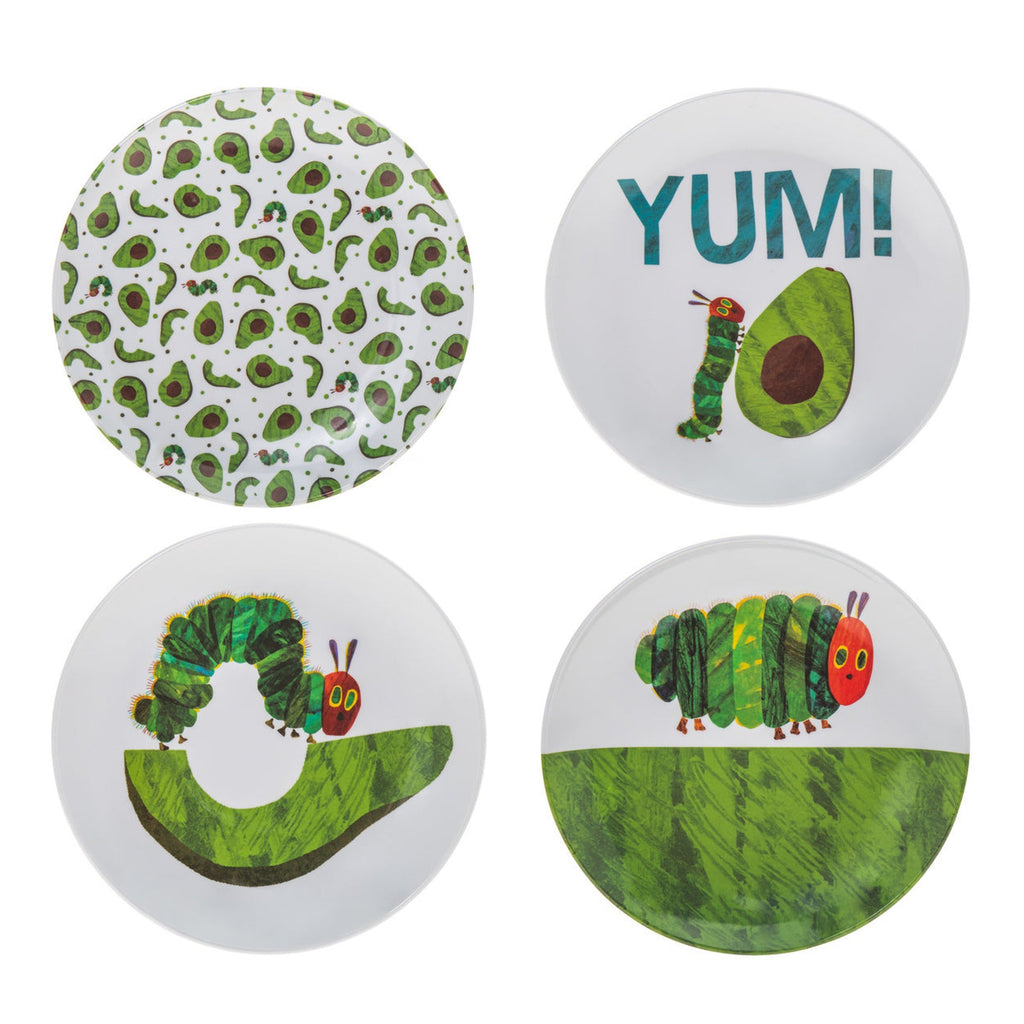 The World of Eric Carle, The Very Hungry Caterpillar Avocado Plate, Set of 4 godinger