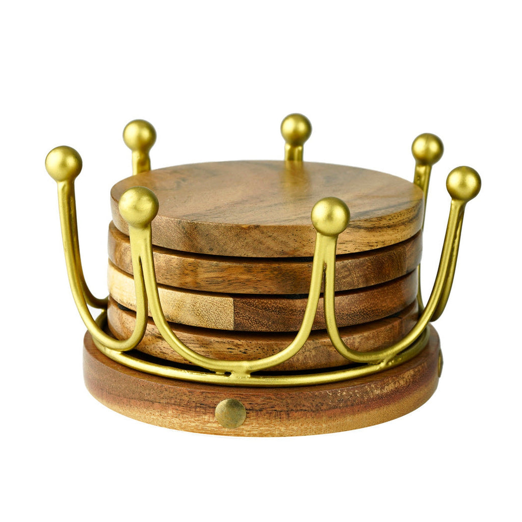 Gold Crown Coaster Set godinger