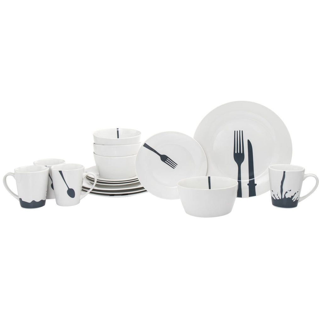 Acme Porcelain 16 Piece Dinnerware Set, Service For 4 godinger