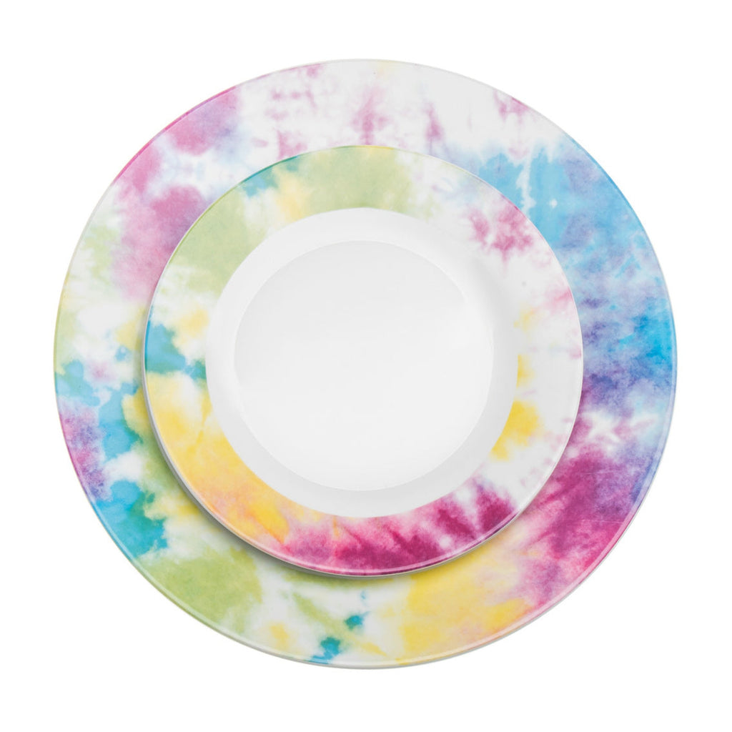 The Dye Multicolor Porcelain 16 Piece Dinnerware Set, Service For 4 godinger