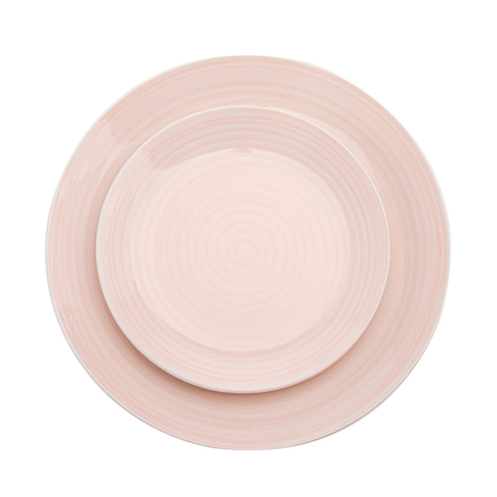 Spiral Pink Porcelain 12 Piece Dinnerware Set, Service For 4 godinger