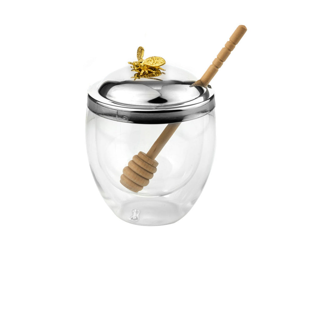 Bee Double Walled Honey Jar with Honey Dipper godinger