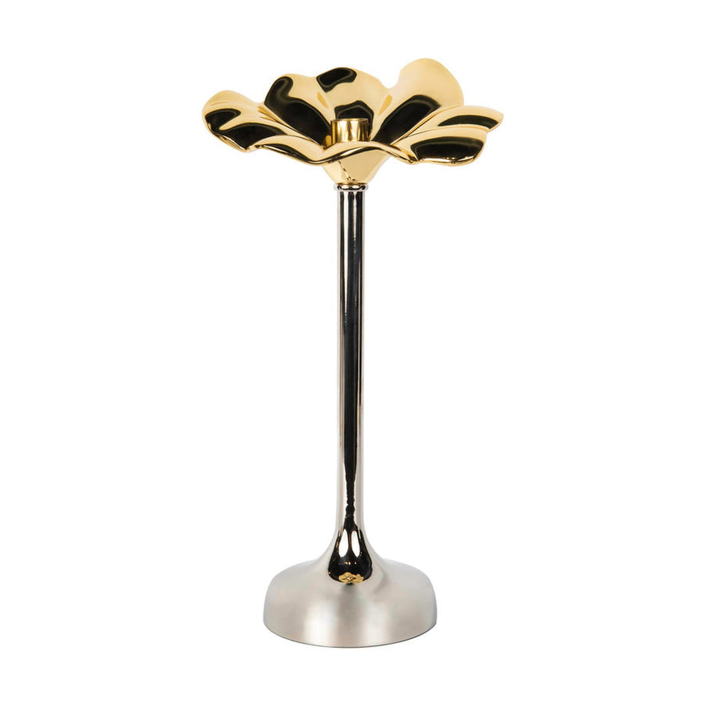 Blossom Platinum & Gold Tapered Candle Holder 15.75" godinger