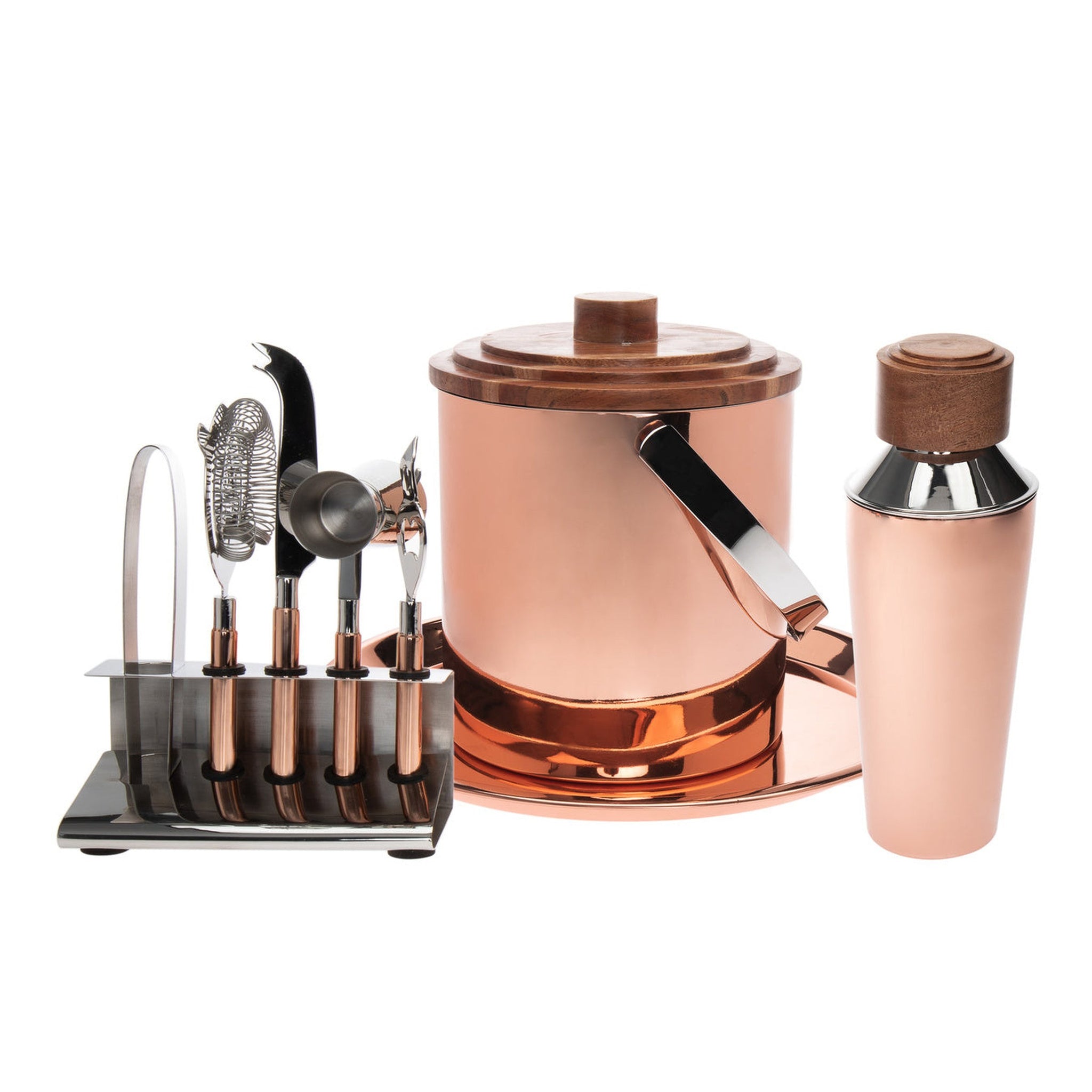 Acacia Wood & Copper 9 Piece Bar Tool Set – Godinger