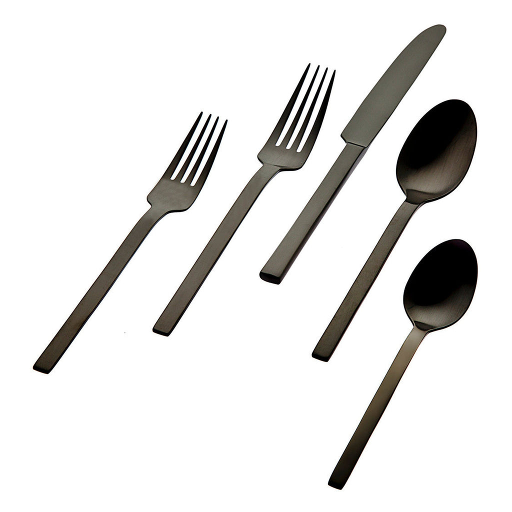 Atlas Matte Black 18/0 Stainless Steel 20 Piece Flatware Set, Service For 4 Godinger 18/0 Stainless Steel, 18/0 Stainless Steel Flatware, 20 Piece Set, All Flatware & Serveware, Atlas, Flatware Set, Flatware Sets, Service For 4, Stainless Steel, Tableware