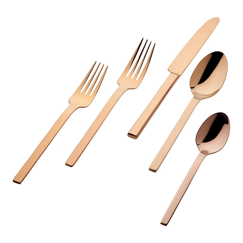 Atlas Mirrored Copper 18/0 Stainless Steel 20 Piece Flatware Set, Service For 4 Godinger 18/0 Stainless Steel, 18/0 Stainless Steel Flatware, 20 Piece Set, All Flatware & Serveware, Atlas, Copper, Flatware Set, Flatware Sets, Service For 4, Tableware