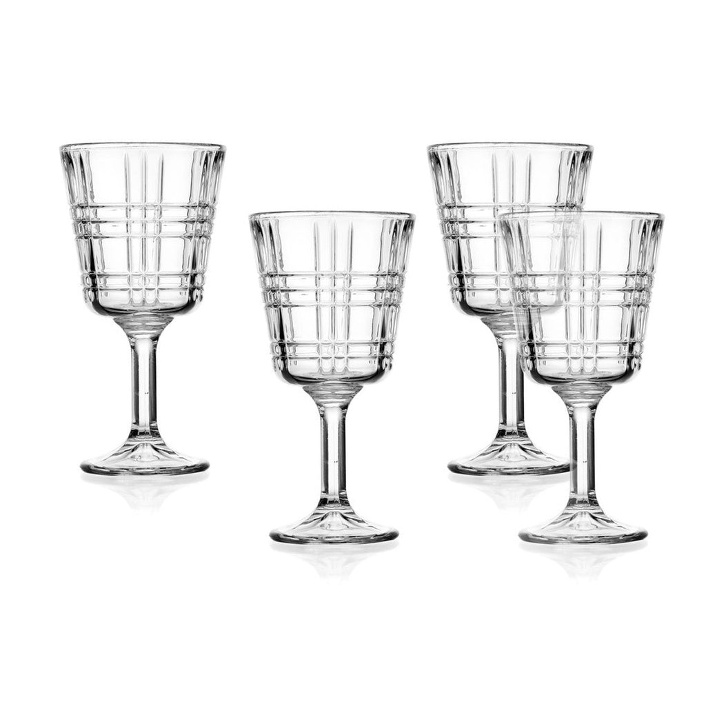 Boundary Goblet, Set of 4 Godinger All Glassware, All Glassware & Barware, Boundary, Clear, Cut Crystal, Goblet