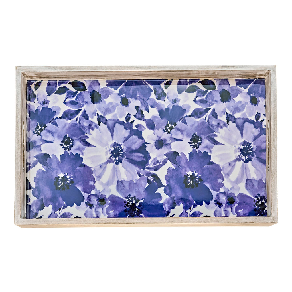 Claro Blue & Whitewash Floral Serving Tray Godinger All Kitchen, Blue, Blue Claro, Claro, Claro Floral Trays, Claro Trays, Floral, Floral Claro, Kitchen, Serving Trays, Tray, Trays