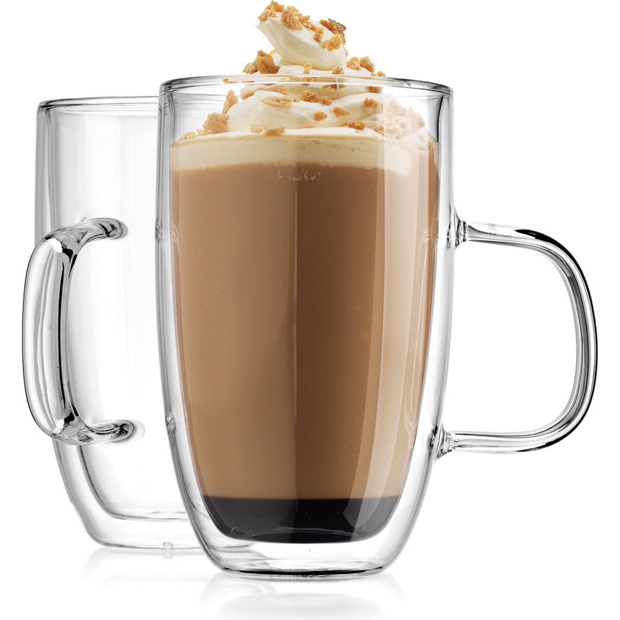 Godinger Coffee Double Wall Mug Large, Set of 2