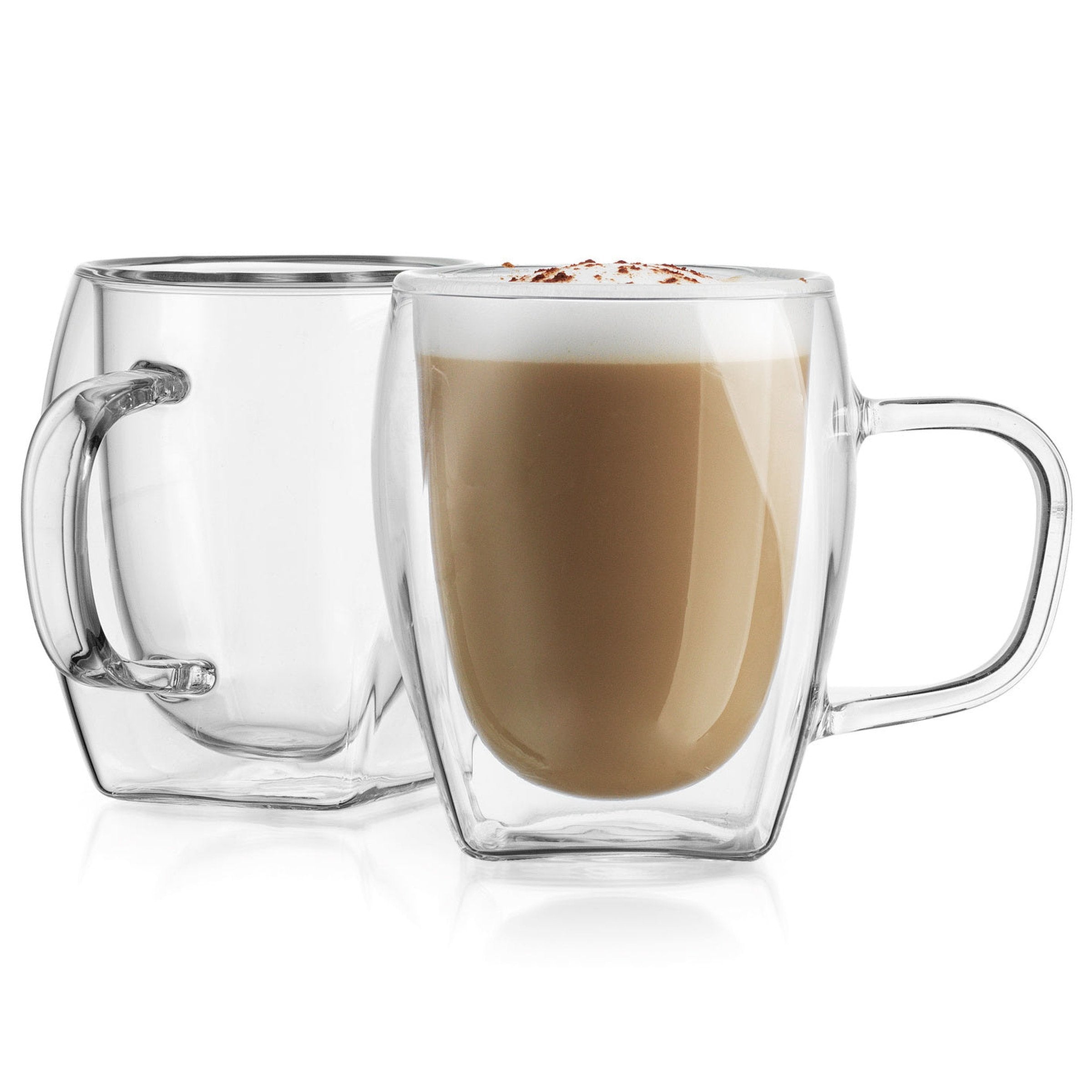 1 Tasse double paroi 30 ml verre, café, expresso standard, poignée de degré de c 1 Tasse double paroi 30 ml verre, café, expresso standard, poignée de degré de c