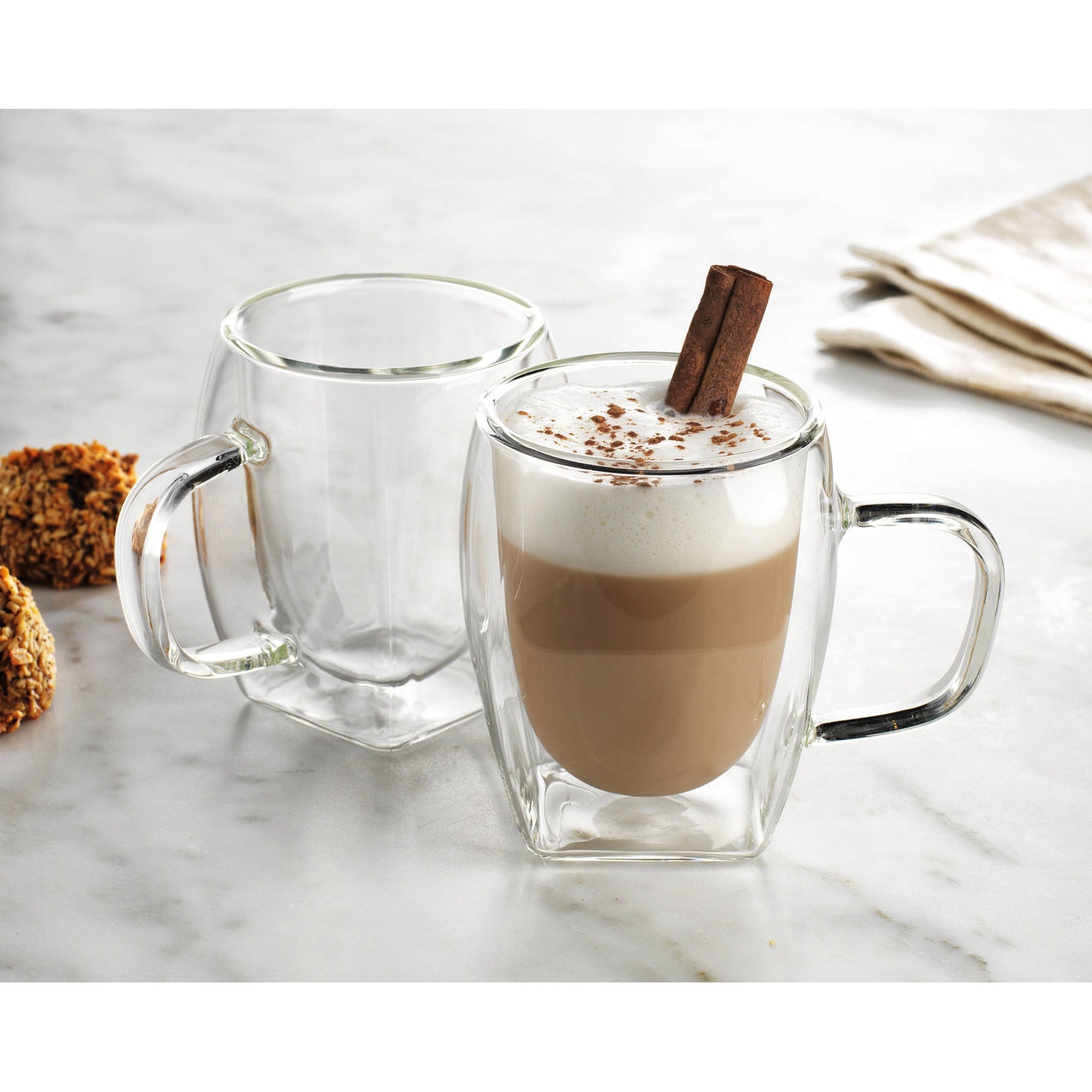 Contessa Cappuccino Double Wall Mug, Set of 2
