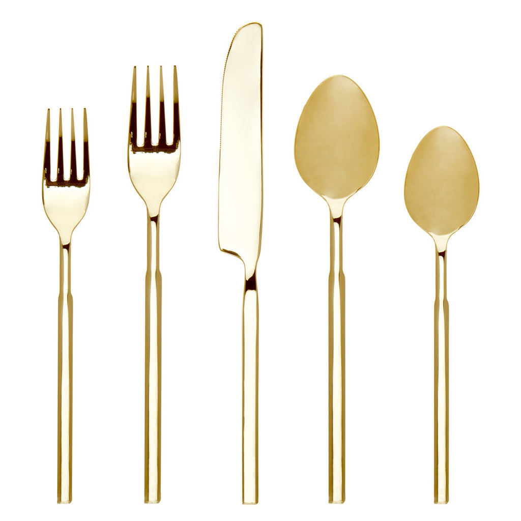 Cubit Mirrored Gold 18/10 Stainless Steel 20 Piece Flatware Set, Service For 4 Godinger 18/10 Stainless Steel, 18/10 Stainless Steel Flatware, 20 Piece Set, All Flatware & Serveware, Cubit, Flatware Sets, Service For 4, Stainless Steel, Tableware