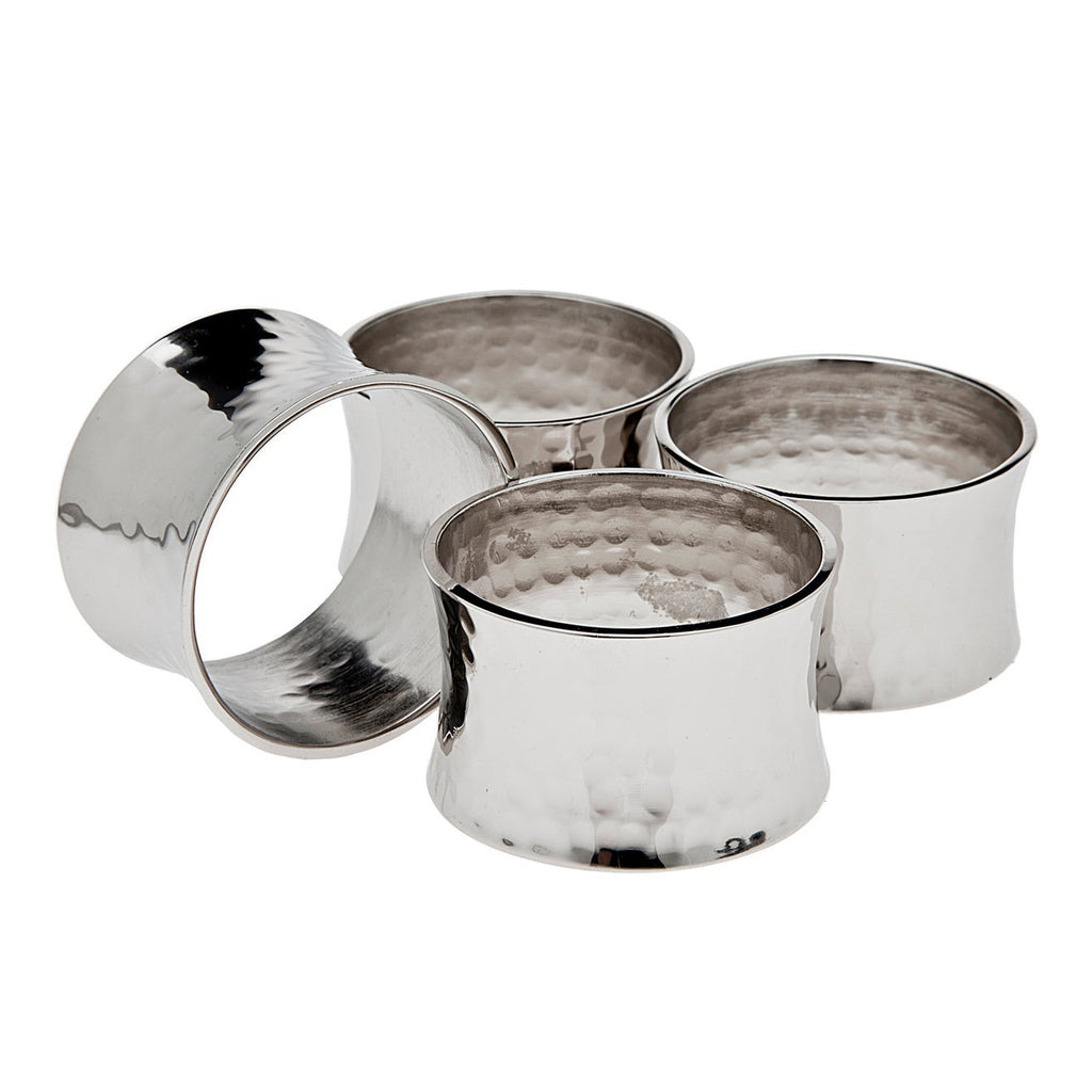 Curved Hammered Napkin Ring Set Godinger All Dining, Curved Napkin Ring, Napkin, Napkin Ring Set, Napkin Rings, Rings, Silver