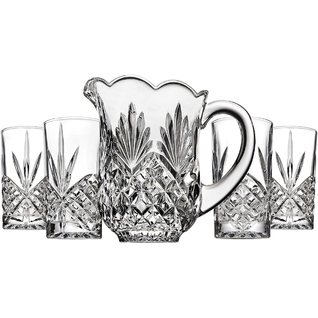 Dublin Crystal 5 Piece Pitcher & Highball Set Godinger All Glassware, All Glassware & Barware, Cut Crystal, DOF & Highball, Dublin, Dublin Crystal, Dublin Glassware, Highball, Highball Set, Pitcher