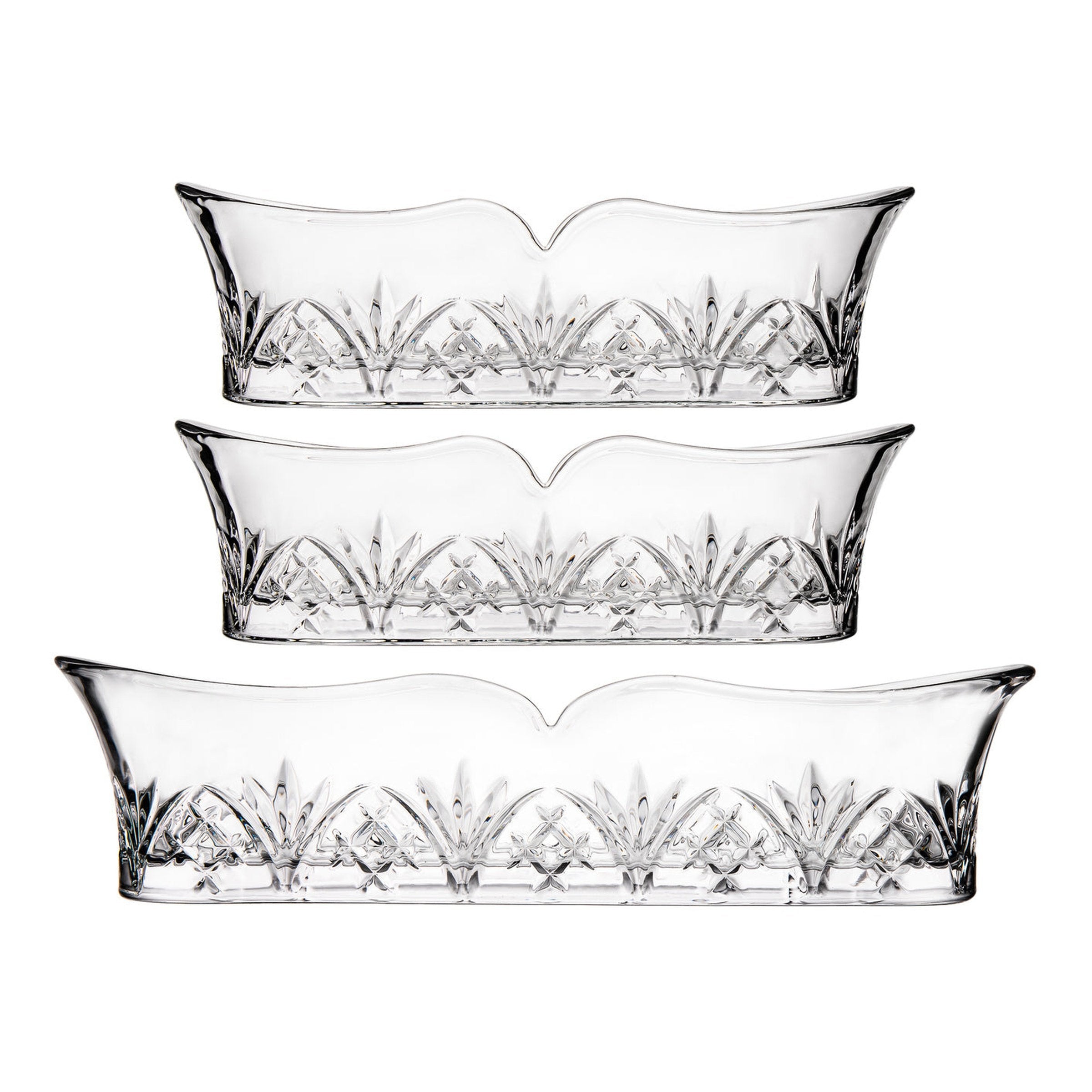 Dublin Crystal Flatware Caddies, Set of 3