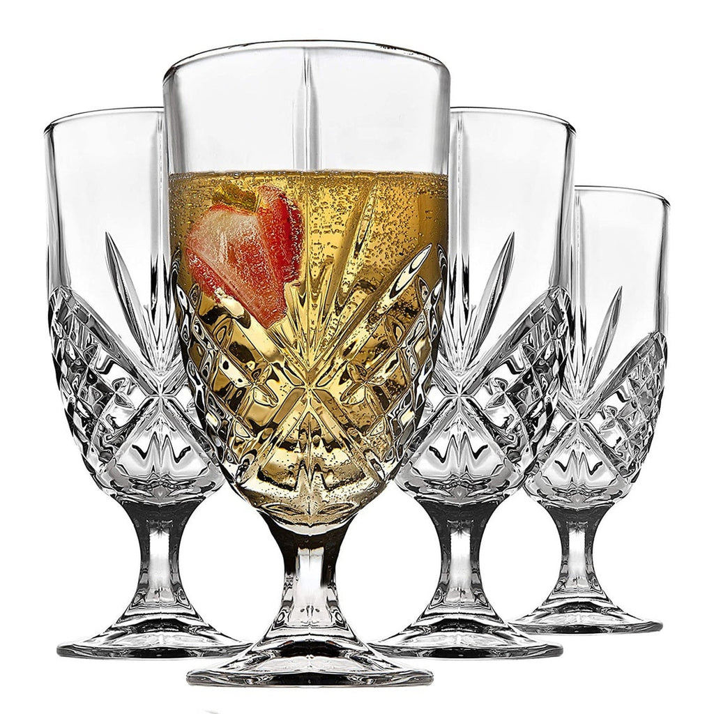 Dublin Crystal Ice Tea Glass, Set of 4 Godinger Cut Crystal, Dublin, Dublin Crystal, Dublin Glassware, Goblet