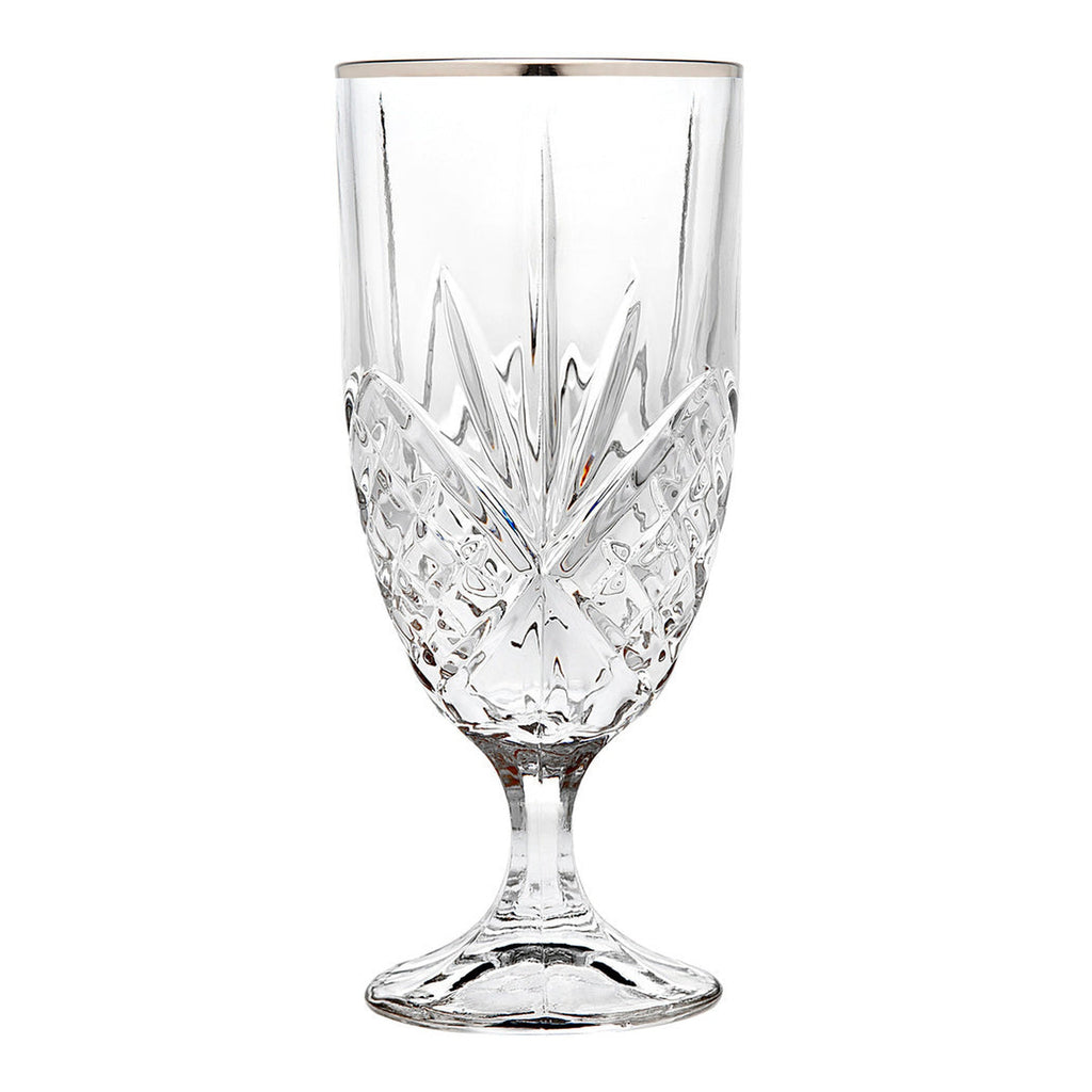 Dublin Crystal Platinum Rim Ice Tea Glass, Set of 4 Godinger All Glassware, All Glassware & Barware, Cut Crystal, Dublin, Dublin Glassware