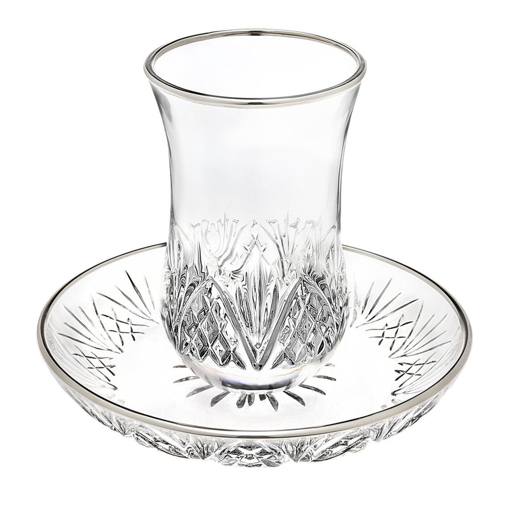 Dublin Crystal Platinum Rim Kiddush Set Godinger All Judaica, Cut Crystal, Dublin, Judaica, Kiddush Cups