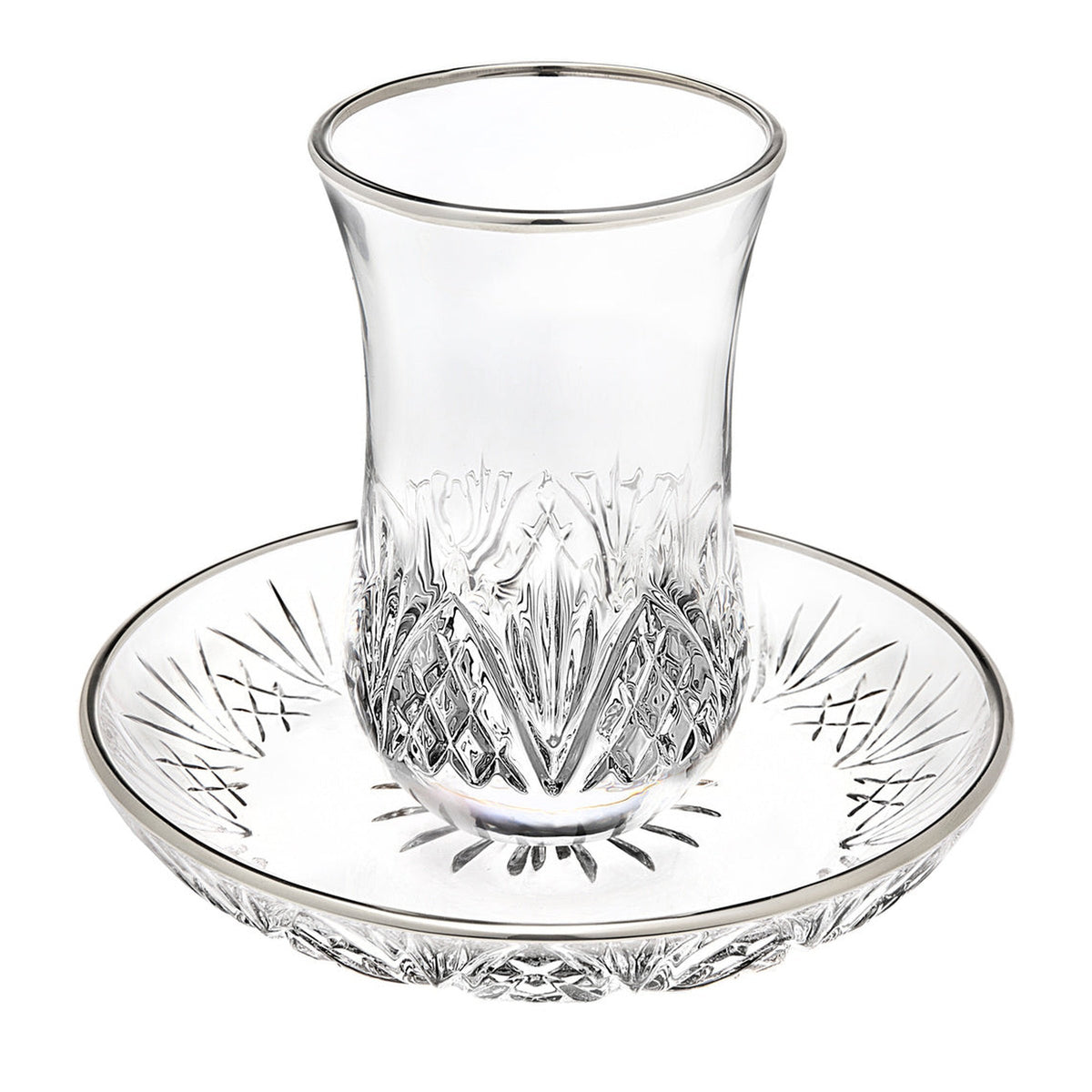 Godinger Dublin Crystal Kiddush Cup And Saucer Set - Gold Edge, For Shabbat & Jewish Holidays - View #11