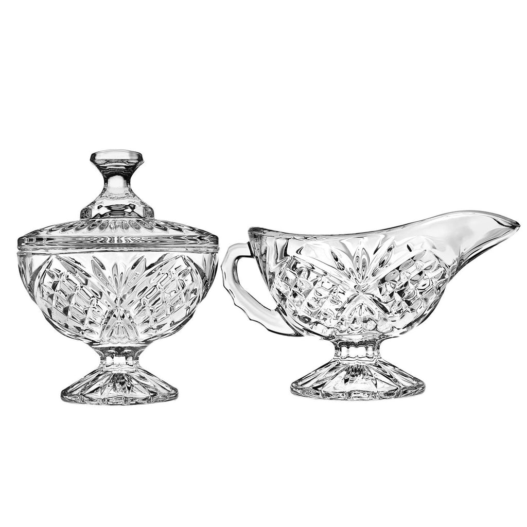 Dublin Crystal Sugar & Creamer Set Godinger Cut Crystal, Dublin, Kitchen Storage, Sugar