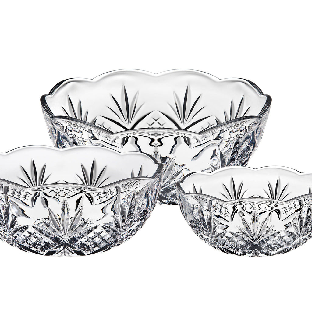 Dublin Serving Bowls 3 Piece Set Godinger All Kitchen, Clear, Crystal, Cut Crystal, Dublin, Dublin Crystal, Dublin Kitchen, Kitchen Storage, Serving Bowls