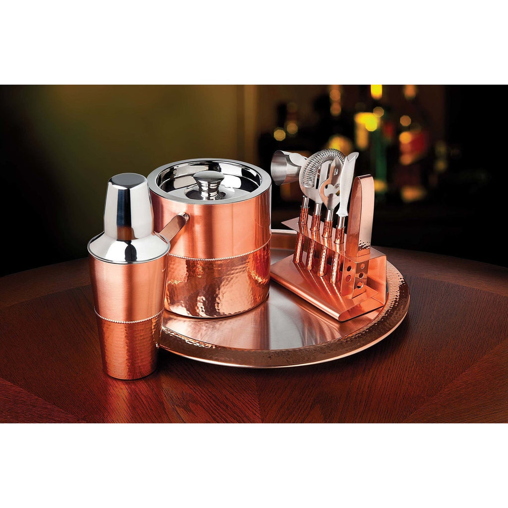 Hammered Copper 9 Piece Bar Tool Set Godinger All Barware, All Glassware & Barware, Barware Sets, Glassware & Barware, Stainless Steel