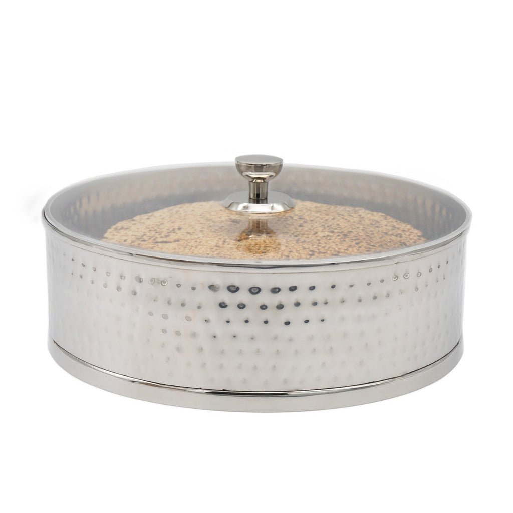 Hammered Stainless Matzah Storage Godinger All Judaica, Judaica, Kitchen Storage, Matzah