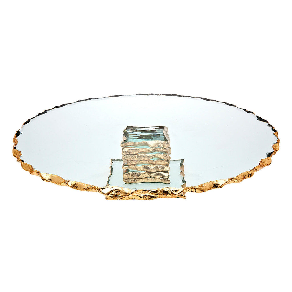 Harper Gold Edge Large Footed Cake Stand Godinger All Kitchen, Cake, Cake Stands, Clear, Gold Edge, Kitchen, Stands