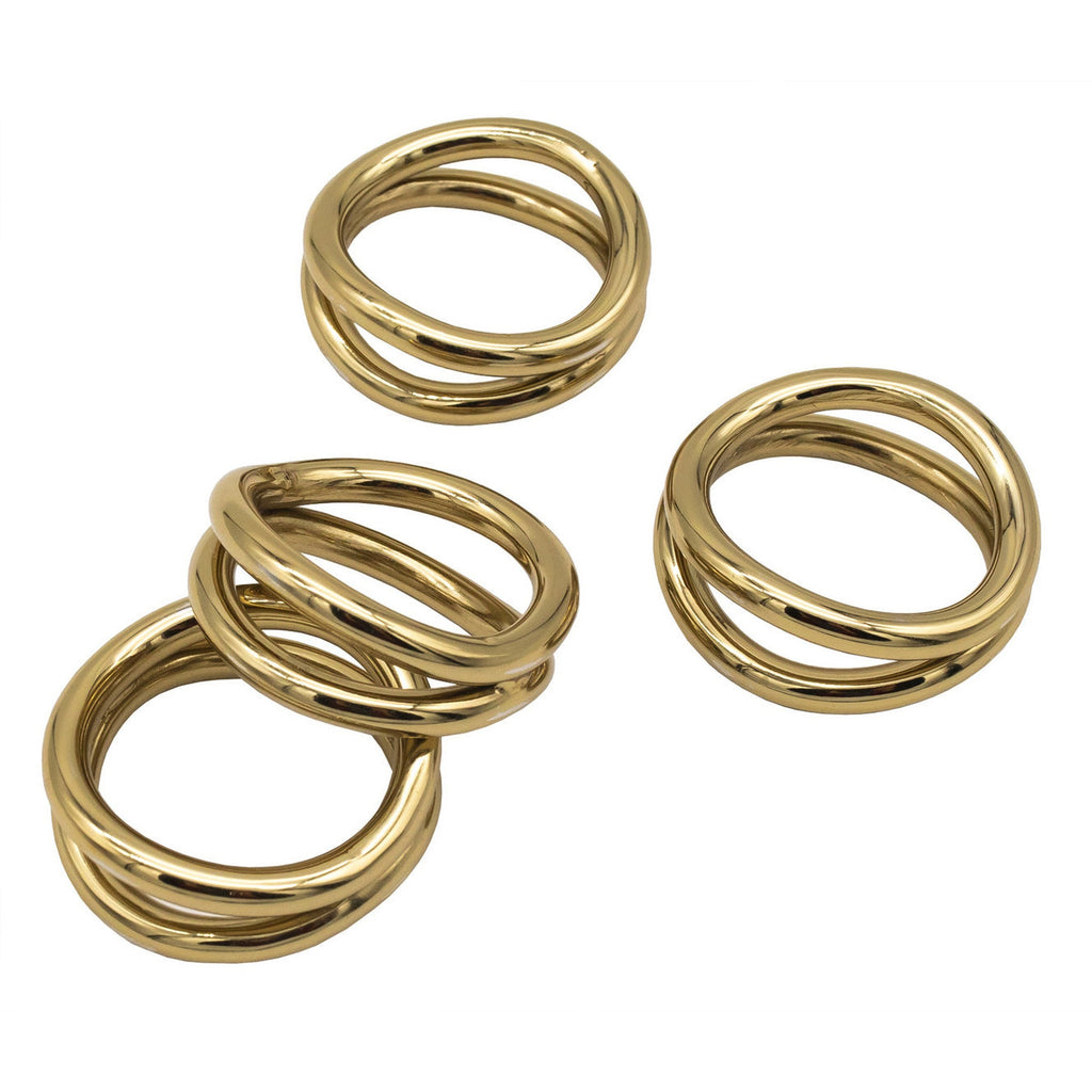 Loop Gold Napkin Ring Set Godinger All Dining, Gold, Gold Napkin Rings, Loop, Loop Napkin Rings, Napkin, Napkin Ring, Ring, Silver Napkin Rings, Stainless Steel, Stainless Steel Napkin Ring