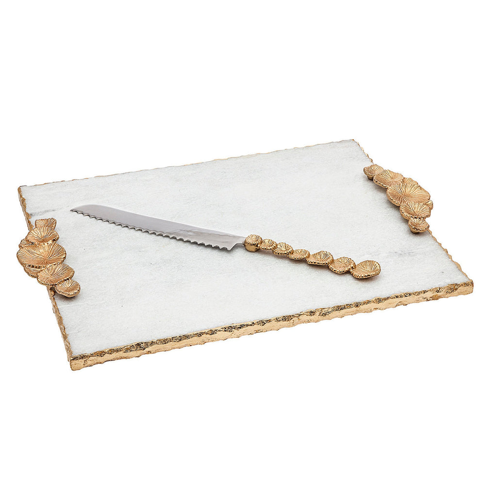 Mayfair Challah Board Godinger All Judaica, All Kitchen, Board, Challah Board, Challah Boards, Gold, Gold Accent, Gold Edge, Judaica, Mayfair, Serving, Serving & Cheese Boards, Serving Platters, White Marble