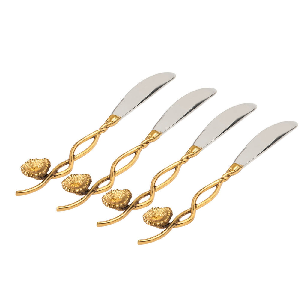 Mayfair Spreader Set Godinger All Flatware, All Flatware & Serveware, All Serveware, Appetizer Sets, Gold, Gold Accent, Mayfair, Spreader Set, Spreaders, Stainless Steel