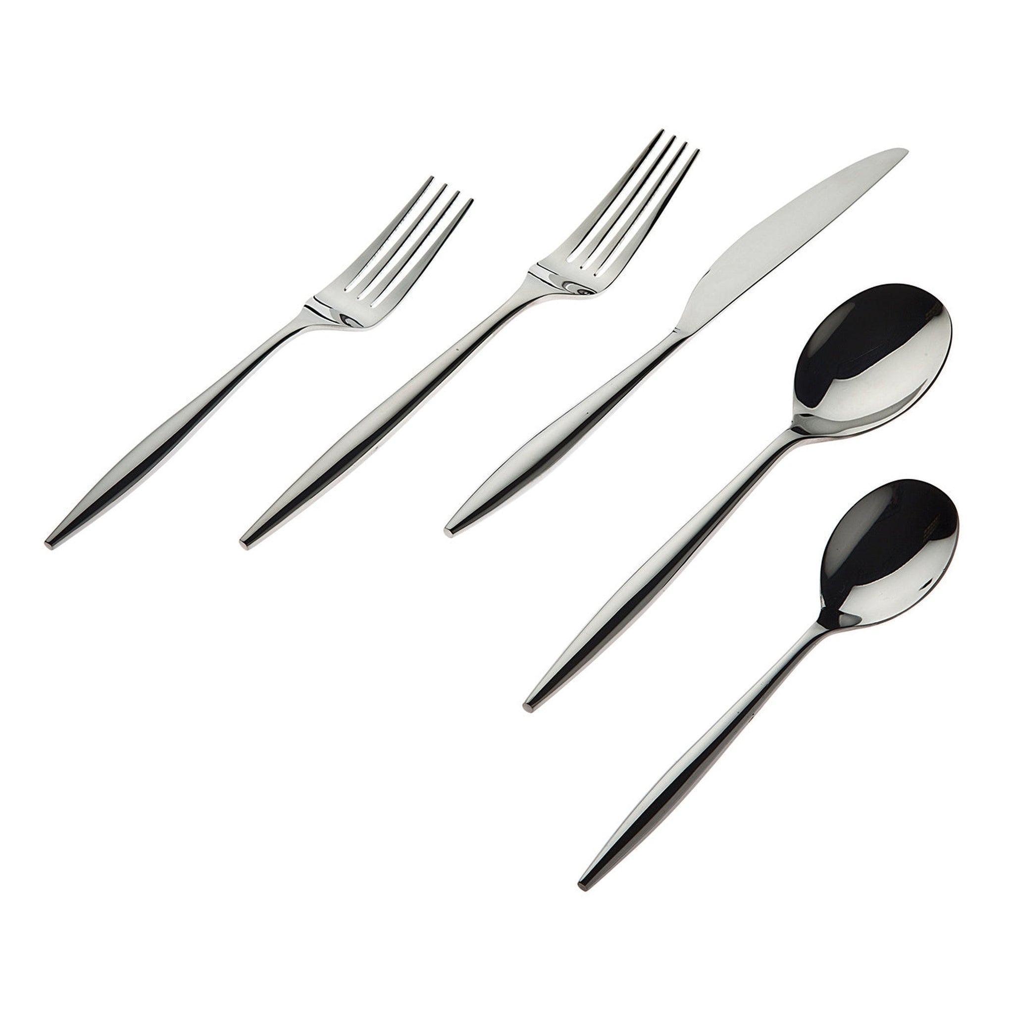 未使用 MILANO modern カトラリー　50本セット 18-8ステンレス Milano-Mirror-18-10-Stainless-