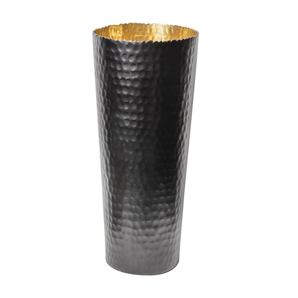 Munro Black and Gold Hammered Vase godinger