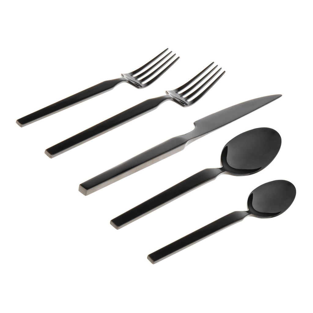 Podium Mirrored Black 18/10 Stainless Steel 20 Piece Flatware Set, Service For 4 Godinger 18/10 Stainless Steel, 18/10 Stainless Steel Flatware, 20 Piece Set, All Flatware & Serveware, Flatware Set, Flatware Sets, Podium, Service For 4, Stainless Steel, Tableware