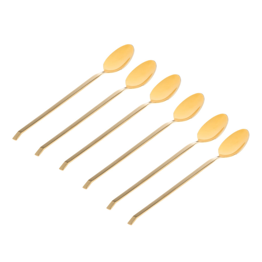 Ramp Matte Gold Iced Tea 18/0 Stainless Steel 6 Piece Set Godinger 16 Piece Set, 18/0 Stainless Steel, 18/0 Stainless Steel Flatware, All Flatware & Serveware, Ramp