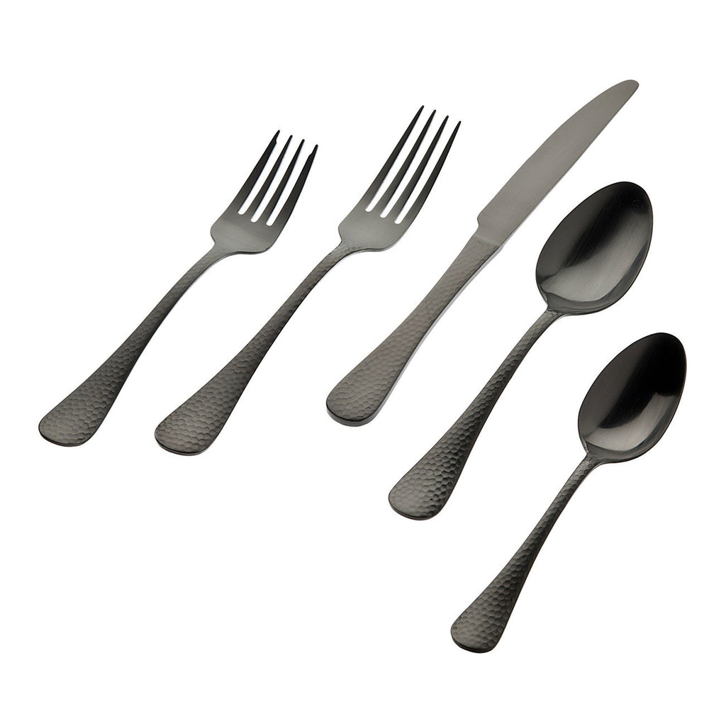 Salem Matte Charcoal 18/0 Stainless Steel 20 Piece Flatware Set, Service For 4 Godinger 18/0 Stainless Steel Flatware, 18/10 Stainless Steel Flatware, 20 Piece Set, All Flatware & Serveware, Flatware Set, Flatware Sets, Service For 4, Tableware