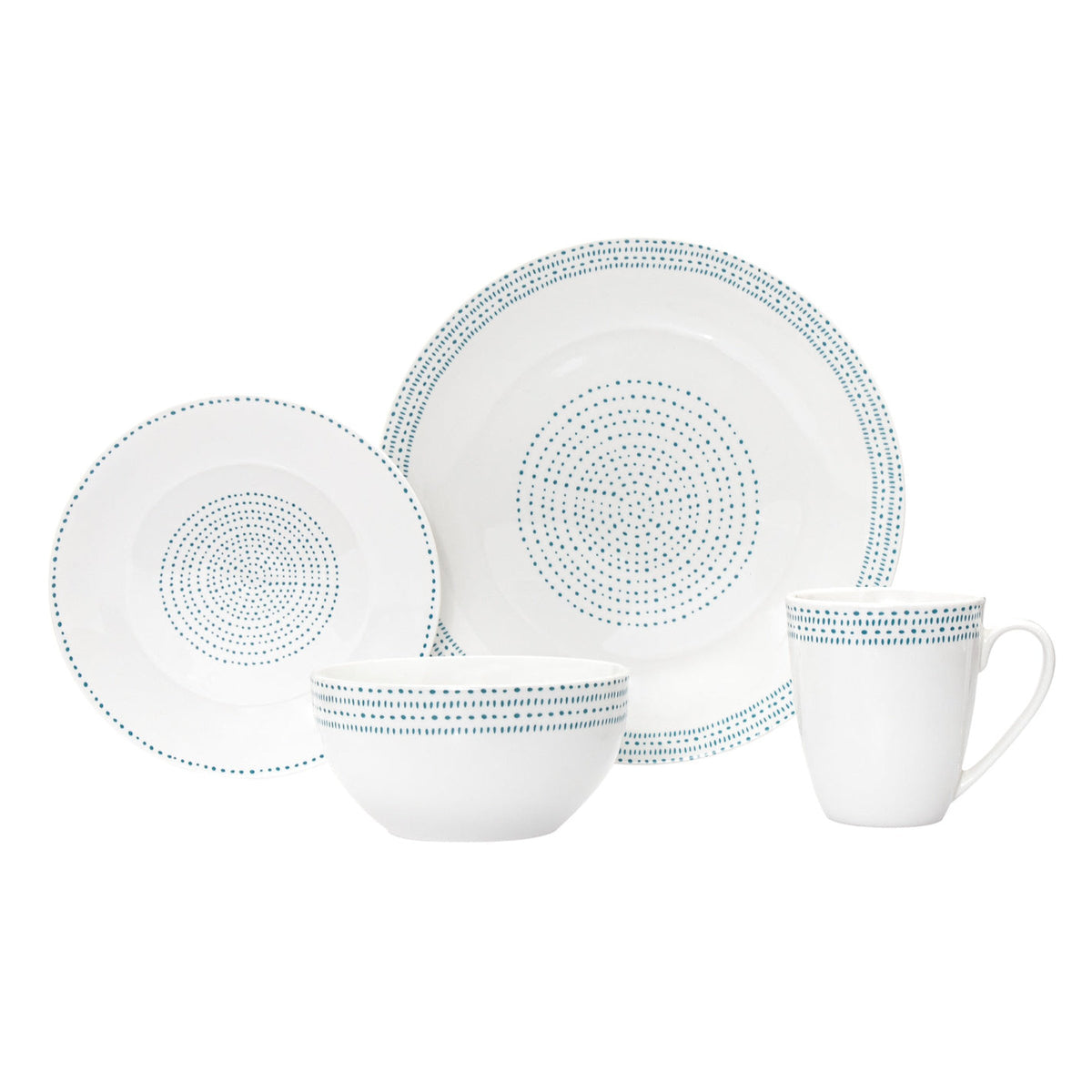 Staccata Porcelain 16 Piece Dinnerware Set, Service For 4 – Godinger