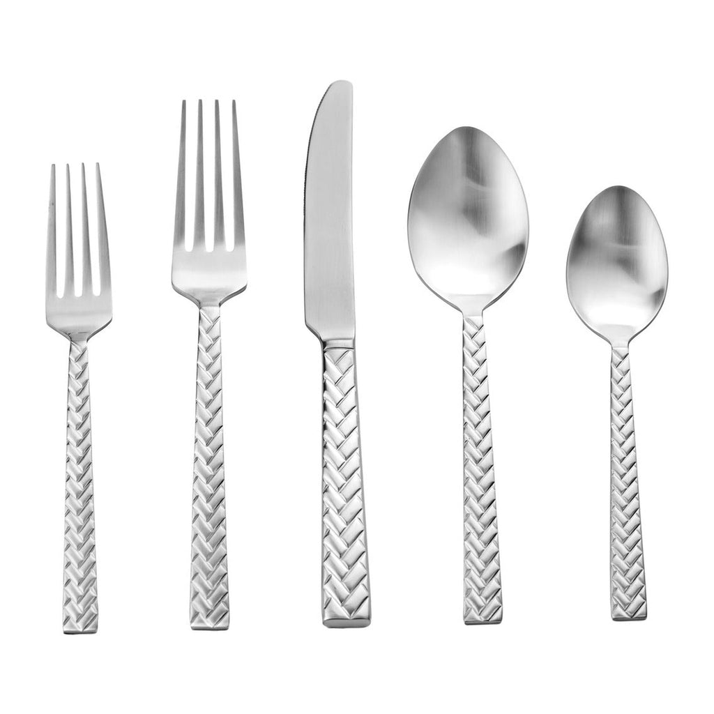 Tresser Satin 18/0 Stainless Steel 20 Piece Flatware Set, Service For 4 Godinger 18/0 Stainless Steel, 18/0 Stainless Steel Flatware, 20 Piece Set, All Flatware & Serveware, Flatware Set, Flatware Sets, Service For 4, Tresser Satin