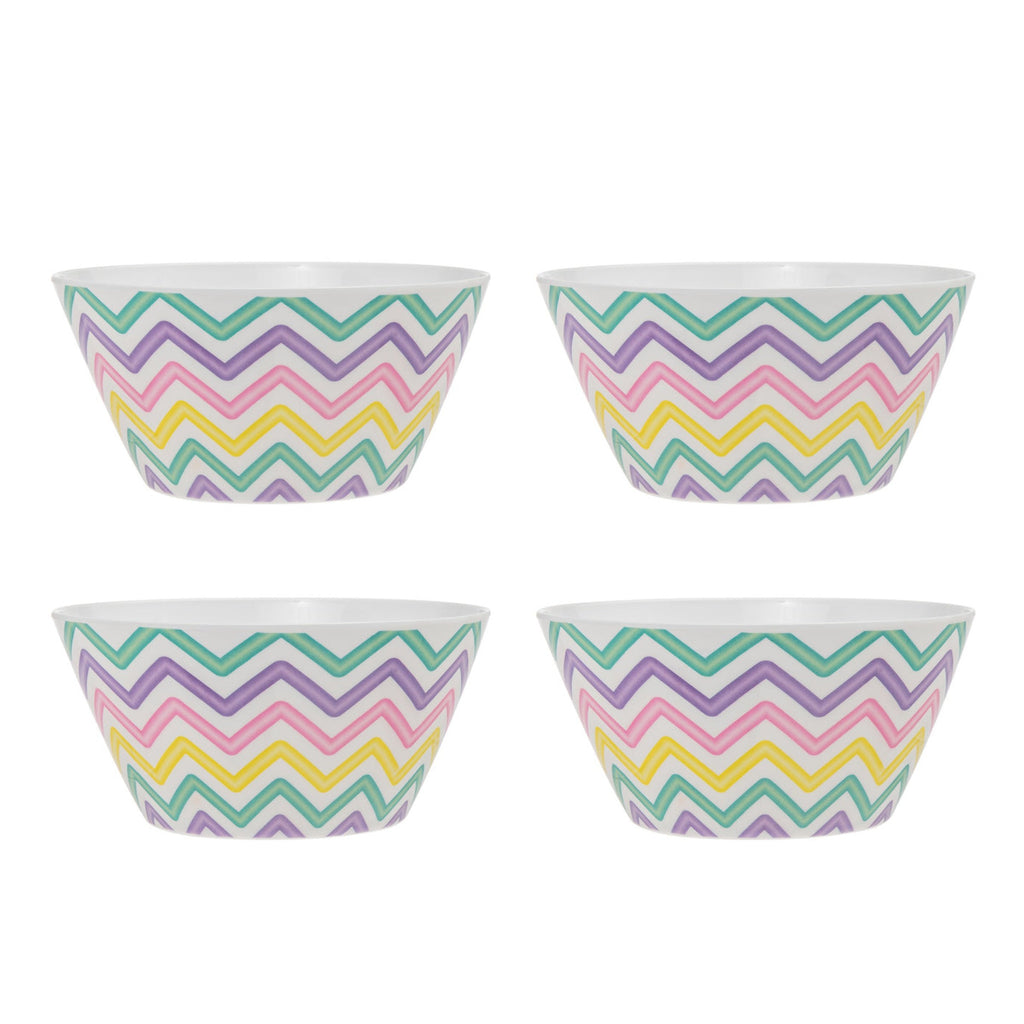 Zig Zag Melamine Cereal Bowl, Set of 4 Godinger All Dining, Dining, Melamine, Melamine Dinner Plate, Outdoor Dinnerware